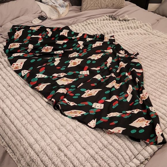 Simply gorgeous 1980's poker pin up John Henry designs swing skirt size 8. - Picture 13 of 14